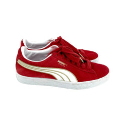 Puma Womens Varsity Sneakers Red 36773503 Low Top Lace Up Red Suede - PRE-OWNED