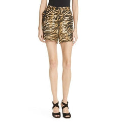 Rachel Comey Sycamore Tiger Print High Rise Linen Shorts