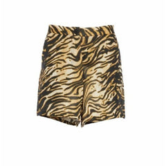 Rachel Comey Sycamore Tiger Print High Rise Linen Shorts