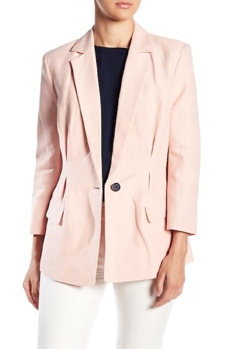 Joie Lian Rose Blush Linen Blazer