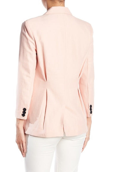 Joie Lian Rose Blush Linen Blazer