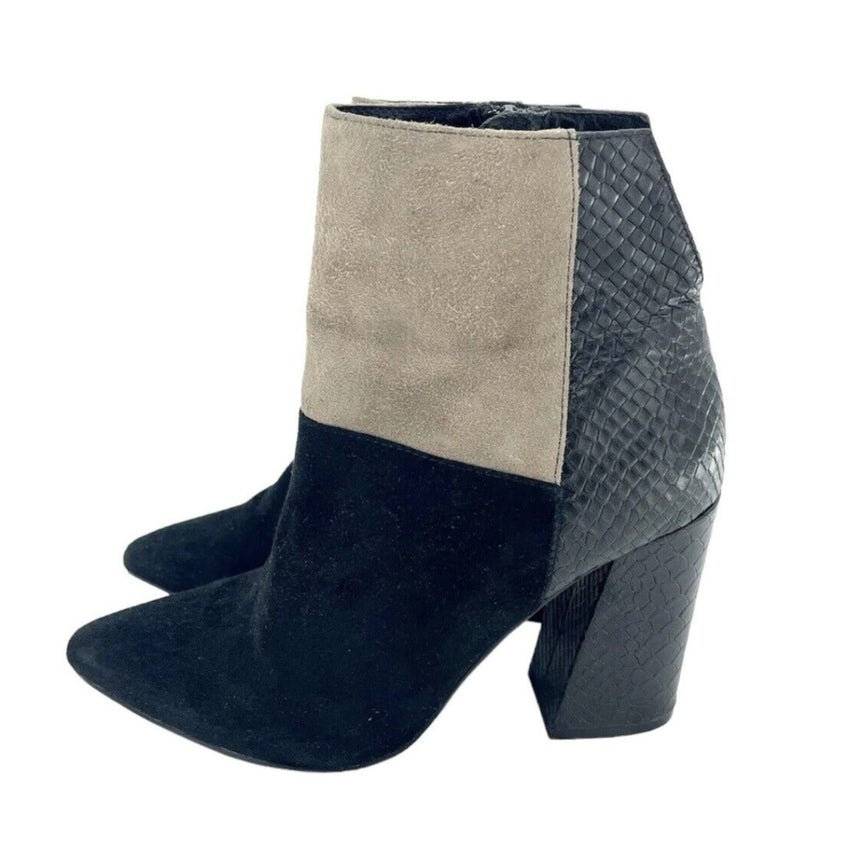 Chinese Laundry Kristin Cavallari Black Multi Color-block Booties - PRE-OWNED