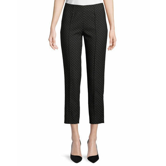 Piazza Sempione Honia Dots Straight Leg Ankle Crop Pant Black