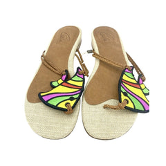 Carla Saint Barth Multi Color Fish Embroidery Sandals