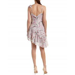 Parker Pink Floral Strappy Cocktail Dress