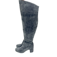 Vince Blythe Grey Suede Leather Over the Knee Boots