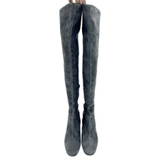 Vince Blythe Grey Suede Leather Over the Knee Boots