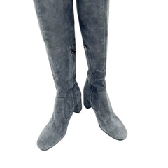 Vince Blythe Grey Suede Leather Over the Knee Boots