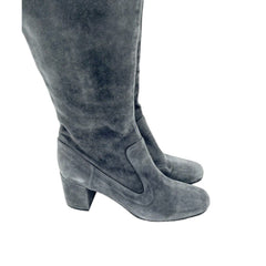 Vince Blythe Grey Suede Leather Over the Knee Boots