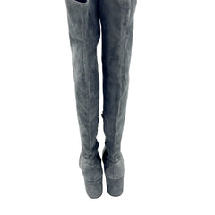 Vince Blythe Grey Suede Leather Over the Knee Boots