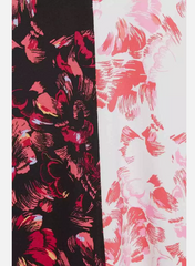 Lewit Silk Blend Floral Print Stretch Double Contrast Midi Dress