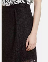 Lewit Sheer Lace Midi Black Skirt