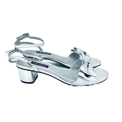 Senso Jemma II Bow Silver Metallic Patent Leather Sandals