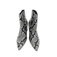 Marc Fisher Jarli Snake Print Leather Pointed Toe Ankle Boots