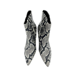 Marc Fisher Jarli Snake Print Leather Pointed Toe Ankle Boots