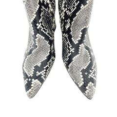 Marc Fisher Jarli Snake Print Leather Pointed Toe Ankle Boots
