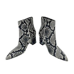Marc Fisher Jarli Snake Print Leather Pointed Toe Ankle Boots