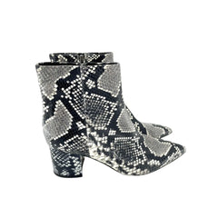 Marc Fisher Jarli Snake Print Leather Pointed Toe Ankle Boots
