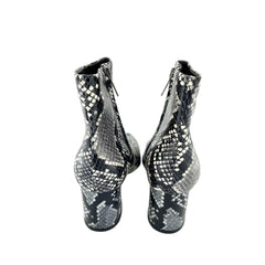 Marc Fisher Jarli Snake Print Leather Pointed Toe Ankle Boots