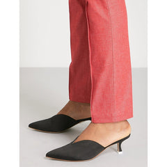 Diane Von Furstenberg High Waist Tapered Leg Skinny Ankle Red Pants