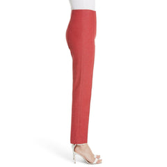 Diane Von Furstenberg High Waist Tapered Leg Skinny Ankle Red Pants