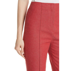 Diane Von Furstenberg High Waist Tapered Leg Skinny Ankle Red Pants