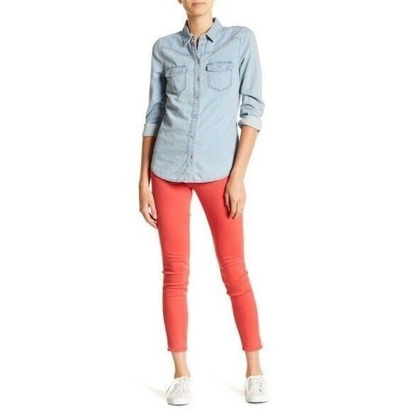 Hudson Jeans Natalie Midrise Ankle Super Skinny Jeans Red Currant