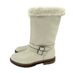 Timberland Riley Flair Pull On Fur Lining Cream Leather Boots - Defect