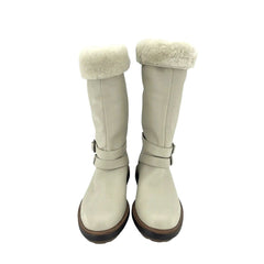 Timberland Riley Flair Pull On Fur Lining Cream Leather Boots - Defect