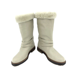 Timberland Riley Flair Pull On Fur Lining Cream Leather Boots - Defect