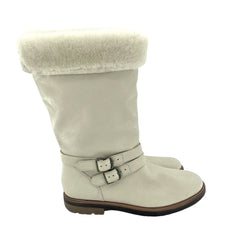 Timberland Riley Flair Pull On Fur Lining Cream Leather Boots - Defect