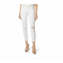 J Brand Low Rise Crop Demented White Skinny Distressed Jeans
