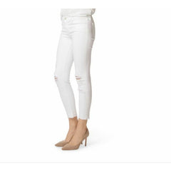 J Brand Low Rise Crop Demented White Skinny Distressed Jeans