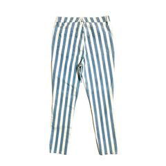 Good American Good Legs Crop Skinny White Blue Striped Jeans - PRE-OWNED