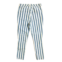 Good American Good Legs Crop Skinny White Blue Striped Jeans - PRE-OWNED