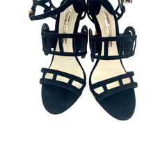 Sophia Webster Birdie Sandals Black Suede Leather Laser Cut Sandals