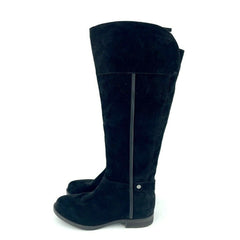 Franco Sarto Tall Riding Boots Black Suede Leather Wide Calf