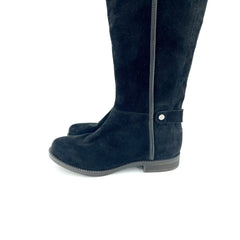 Franco Sarto Tall Riding Boots Black Suede Leather Wide Calf