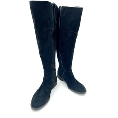 Franco Sarto Tall Riding Boots Black Suede Leather Wide Calf