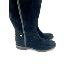 Franco Sarto Tall Riding Boots Black Suede Leather Wide Calf
