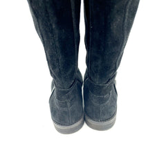 Franco Sarto Tall Riding Boots Black Suede Leather Wide Calf