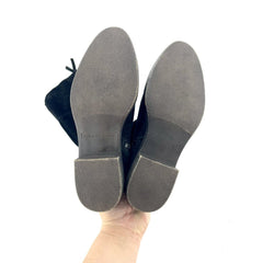 Franco Sarto Tall Riding Boots Black Suede Leather Wide Calf