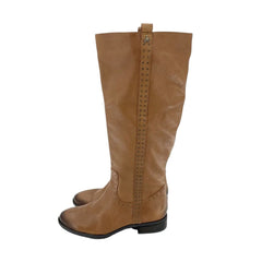 Sam Edelman Soft Studded Leather Riding Boot Whiskey Brown