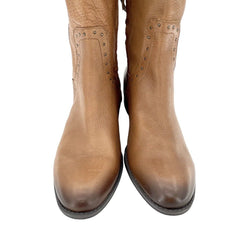 Sam Edelman Soft Studded Leather Riding Boot Whiskey Brown