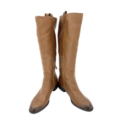 Sam Edelman Soft Studded Leather Riding Boot Whiskey Brown