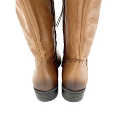 Sam Edelman Soft Studded Leather Riding Boot Whiskey Brown