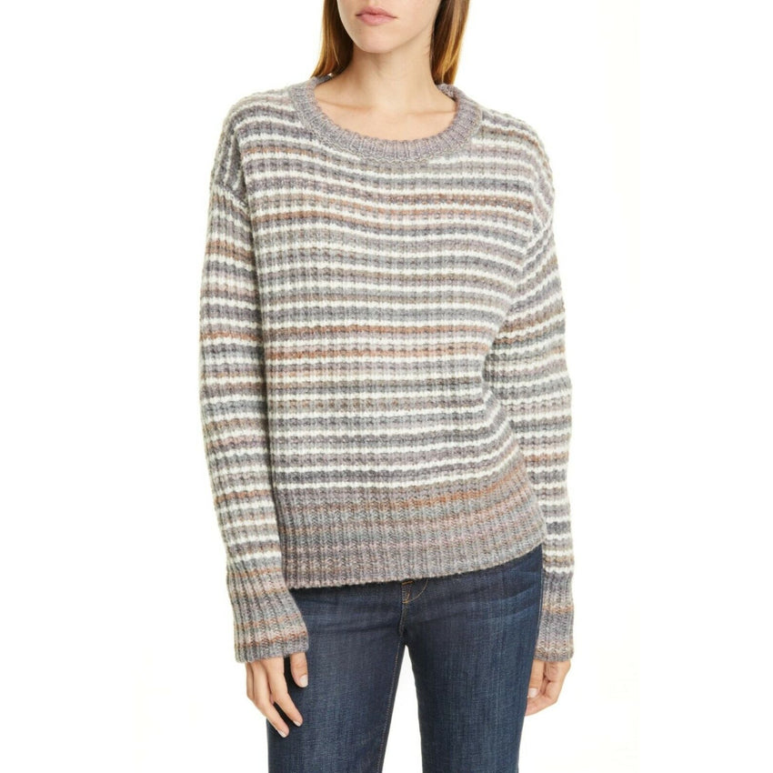 Nordstrom Signature Wool Mohair Crew Neck Stripe Sweater
