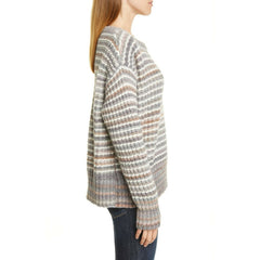 Nordstrom Signature Wool Mohair Crew Neck Stripe Sweater