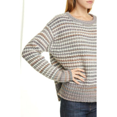 Nordstrom Signature Wool Mohair Crew Neck Stripe Sweater