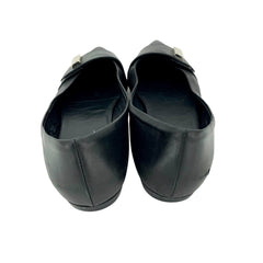 AGL Attilio Giusti Leombruni Black Leather Pointed Toe Flats - PRE-OWNED